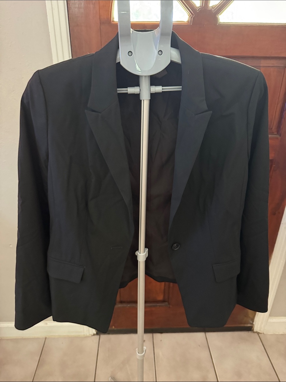 Ann Taylor Factory Black Tailored Blazer with Notched Lapel